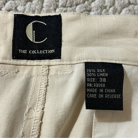 THE COLLECTION Silk Linen Blend Men's Ivory Pleated Shorts Lightweight Size 38 - Picture 5 of 9